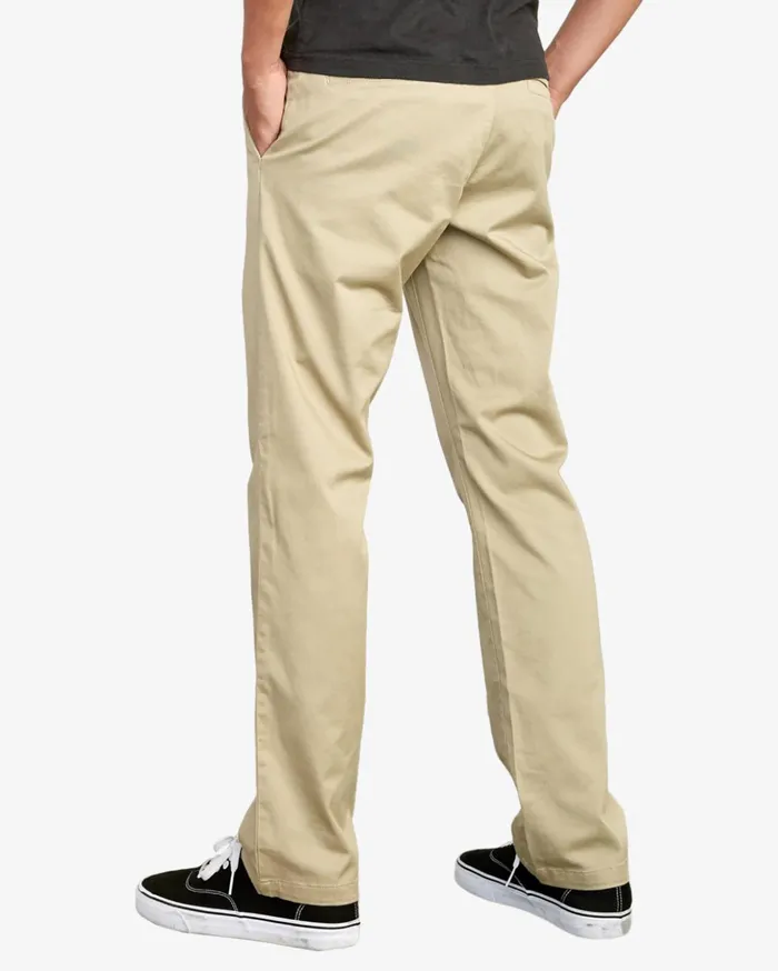 RVCA Pants The Weekend Stretch Straight Fit Pants Khaki 8211 Men