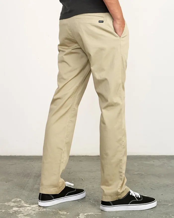 RVCA Pants The Weekend Stretch Straight Fit Pants Khaki 8211 Men