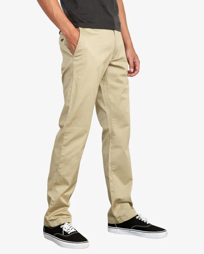 RVCA Pants The Weekend Stretch Straight Fit Pants Khaki 8211 Men