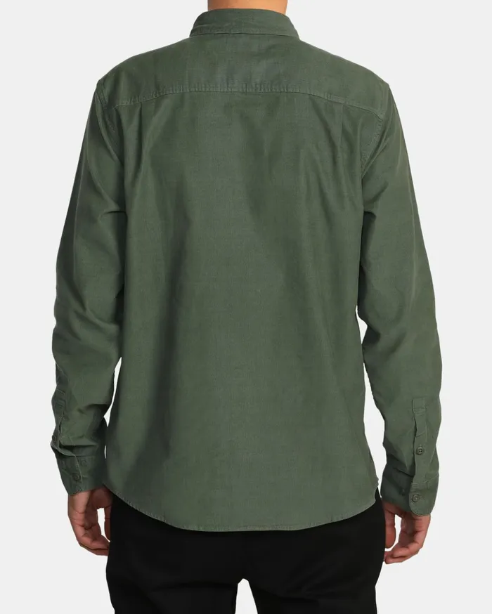 RVCA Shirts Flannels Freeman Cord Long Sleeve Shirt Jade 8211 Men