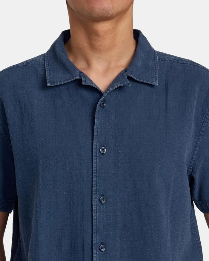 RVCA Shirts Flannels HiGrade Short Sleeve Shirt Indigo 8211 Men