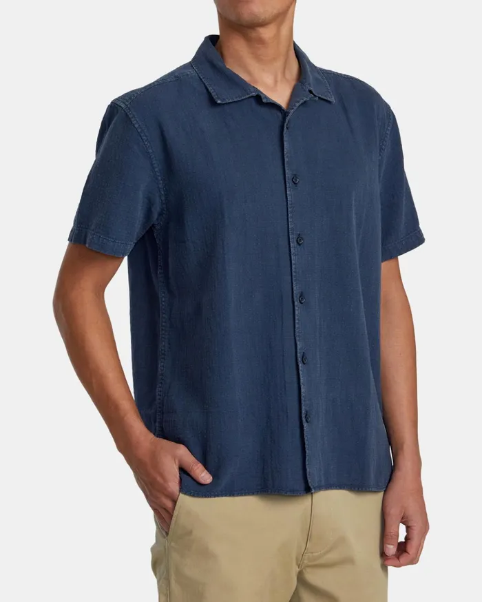 RVCA Shirts Flannels HiGrade Short Sleeve Shirt Indigo 8211 Men