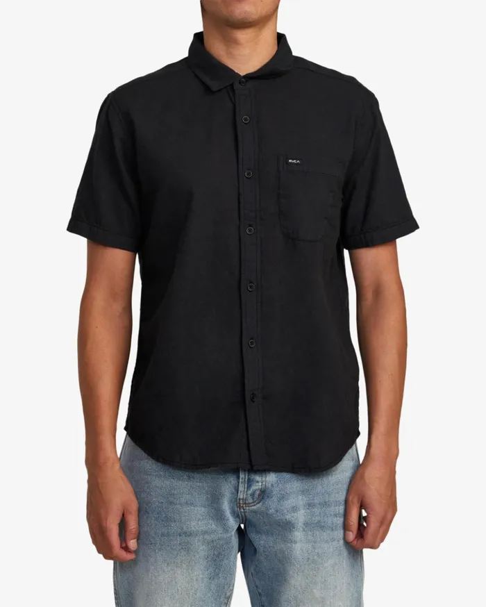 RVCA Shirts Flannels PTC Woven Short Sleeve Shirt Black 8211 Men
