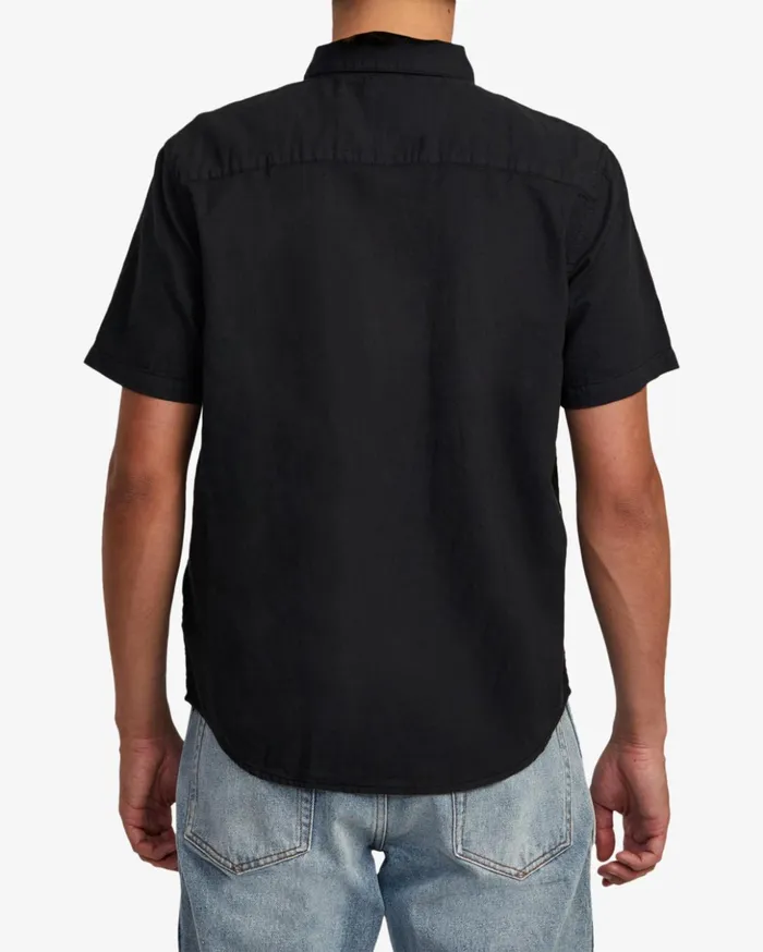RVCA Shirts Flannels PTC Woven Short Sleeve Shirt Black 8211 Men
