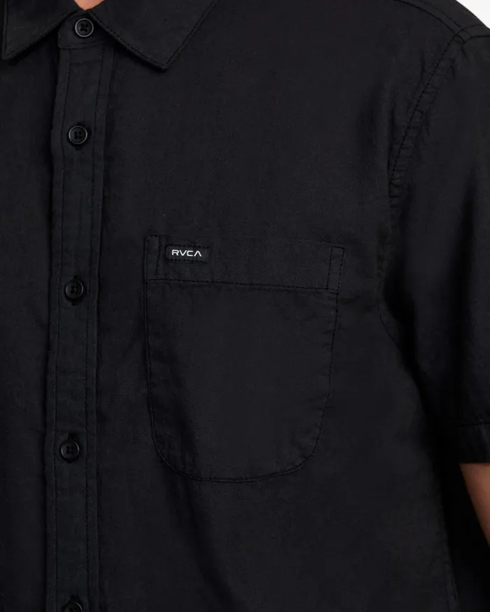 RVCA Shirts Flannels PTC Woven Short Sleeve Shirt Black 8211 Men