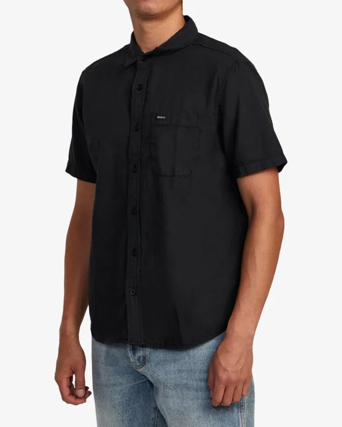 RVCA Shirts Flannels PTC Woven Short Sleeve Shirt Black 8211 Men