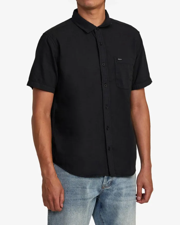 RVCA Shirts Flannels PTC Woven Short Sleeve Shirt Black 8211 Men