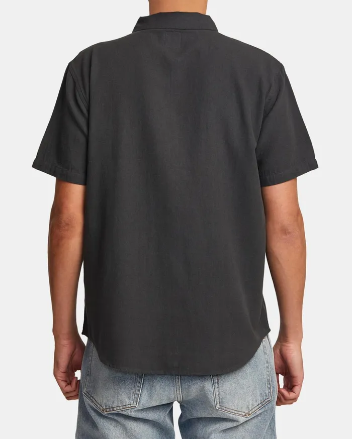 RVCA Shirts Flannels Recession Collection Day Shift Short Sleeve Shirt Garage Blue 8211 Men RVCA Shirts Flannels Recession Collection Day Shift Short Sleeve Shirt Garage Blue 8211 Men