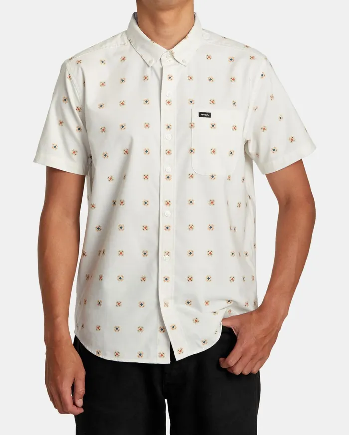 RVCA Shirts Flannels That039ll Do Print Short Sleeve Shirt Natural 8211 Men