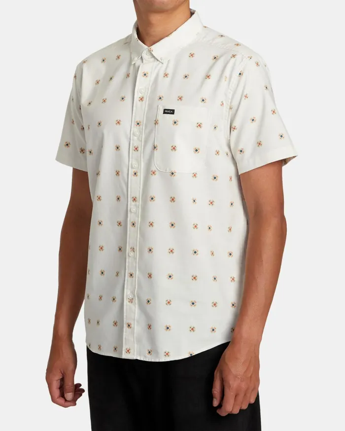 RVCA Shirts Flannels That039ll Do Print Short Sleeve Shirt Natural 8211 Men