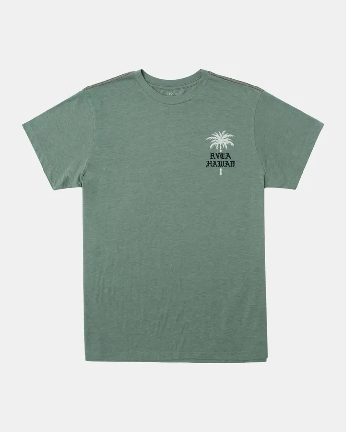 RVCA Short Sleeves Barbed Palm TShirt Jade 8211 Men