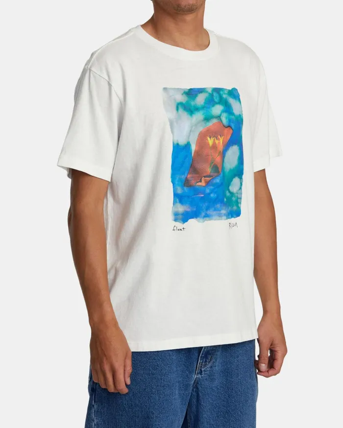 RVCA Short Sleeves Colin Sussingham Float Tee Antique White 8211 Men