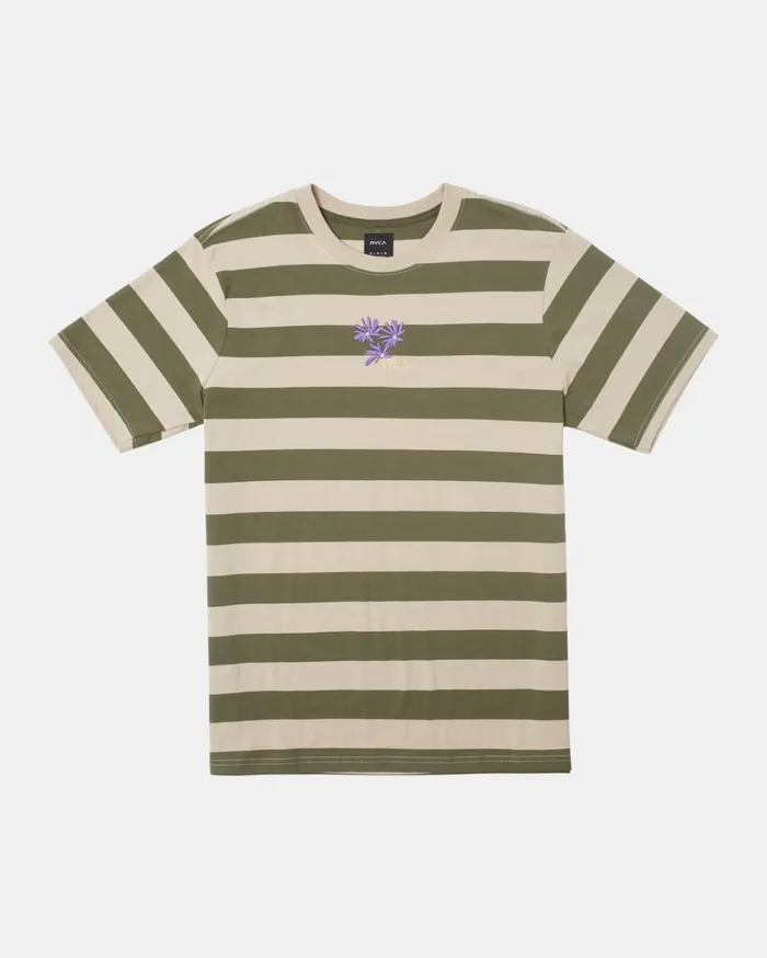 RVCA Short Sleeves Corso Stripe Tee Aloe 8211 Men