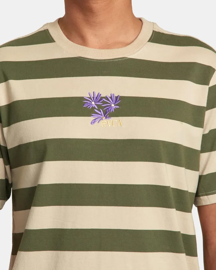 RVCA Short Sleeves Corso Stripe Tee Aloe 8211 Men