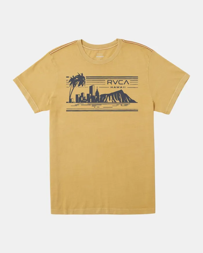 RVCA Short Sleeves Diamond Island TShirt Southern Moss 8211 Men