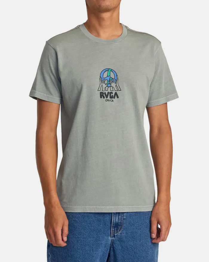 RVCA Short Sleeves Earth Corp Tee Monument 8211 Men