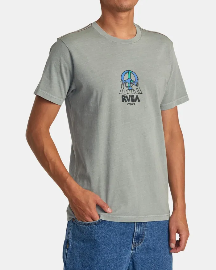 RVCA Short Sleeves Earth Corp Tee Monument 8211 Men