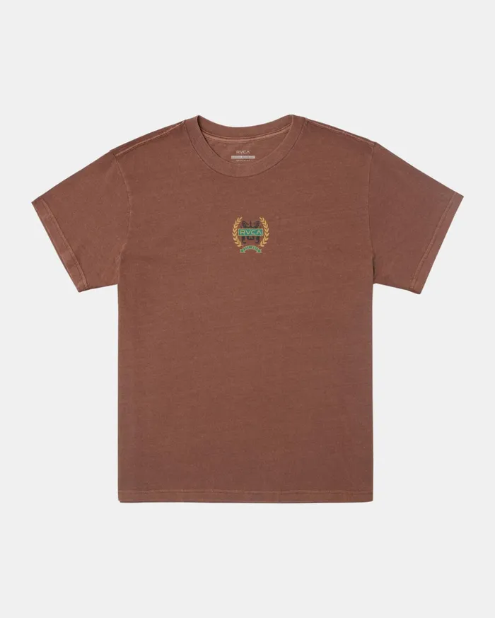 RVCA Short Sleeves Laurels TShirt Rawhide 8211 Men