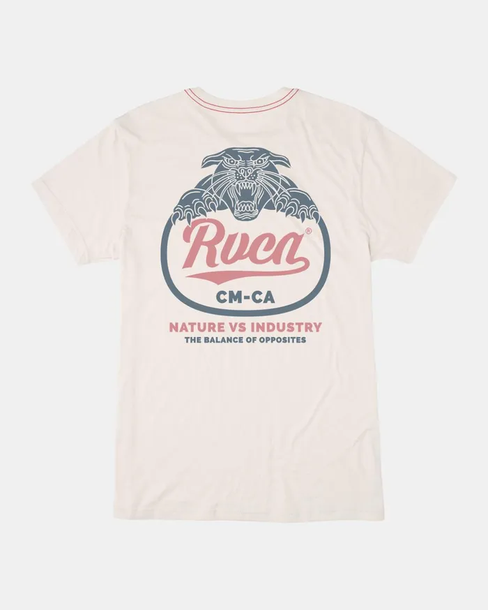 RVCA Short Sleeves Pantero TShirt Antique White 8211 Men