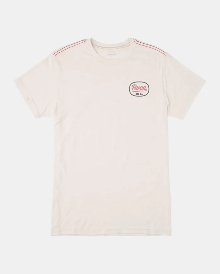 RVCA Short Sleeves Pantero TShirt Antique White 8211 Men