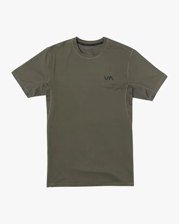 RVCA Short Sleeves Sport Vent Performance Tee Olive 8211 Men