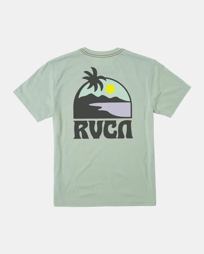 RVCA Short Sleeves Sundowner Tee Green Haze 8211 Men
