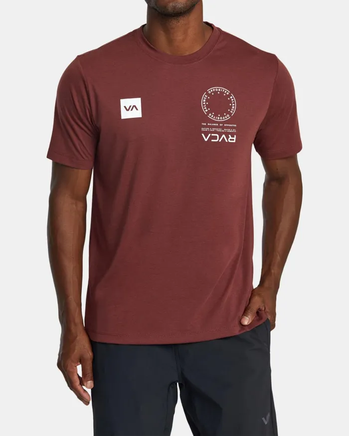 RVCA Short Sleeves VA Mark Tee Burgundy 8211 Men