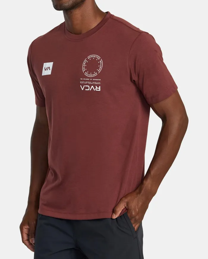 RVCA Short Sleeves VA Mark Tee Burgundy 8211 Men