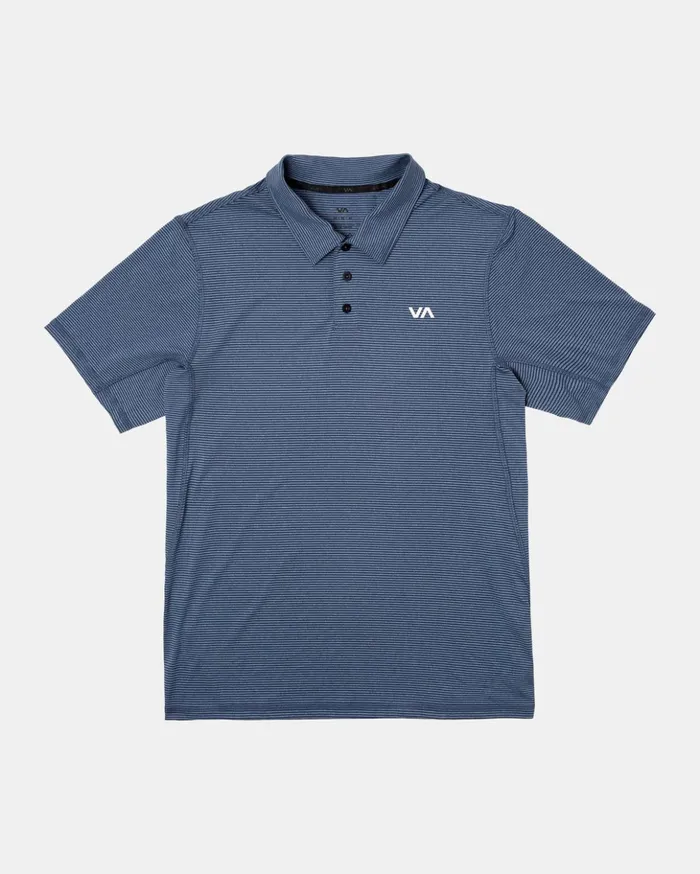 RVCA Short Sleeves VA Sport Vent Technical Polo Shirt Army Blue 8211 Men