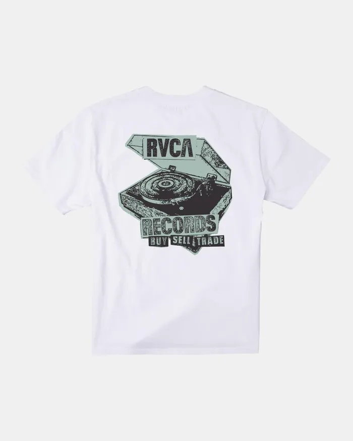 RVCA Short Sleeves Vinyl Club Tee White 8211 Men