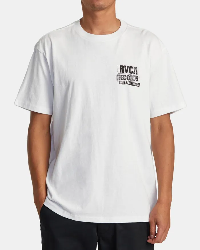 RVCA Short Sleeves Vinyl Club Tee White 8211 Men