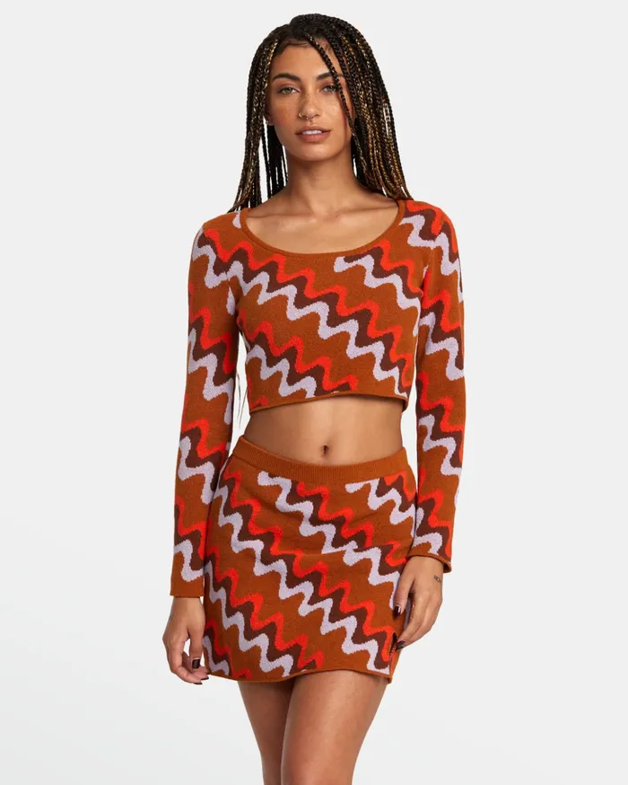 RVCA Shorts Skirts Desmond Knitted Mini Skirt Caramel 8211 Women