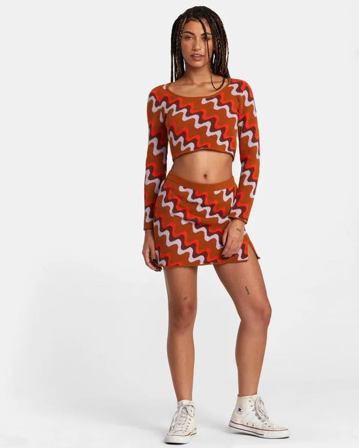 RVCA Shorts Skirts Desmond Knitted Mini Skirt Caramel 8211 Women