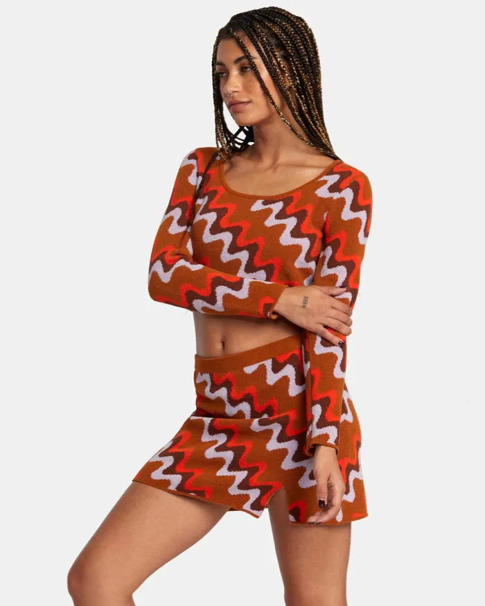 RVCA Shorts Skirts Desmond Knitted Mini Skirt Caramel 8211 Women