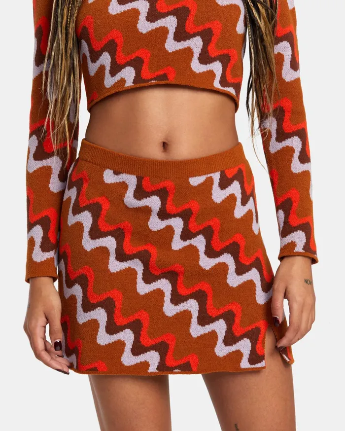 RVCA Shorts Skirts Desmond Knitted Mini Skirt Caramel 8211 Women