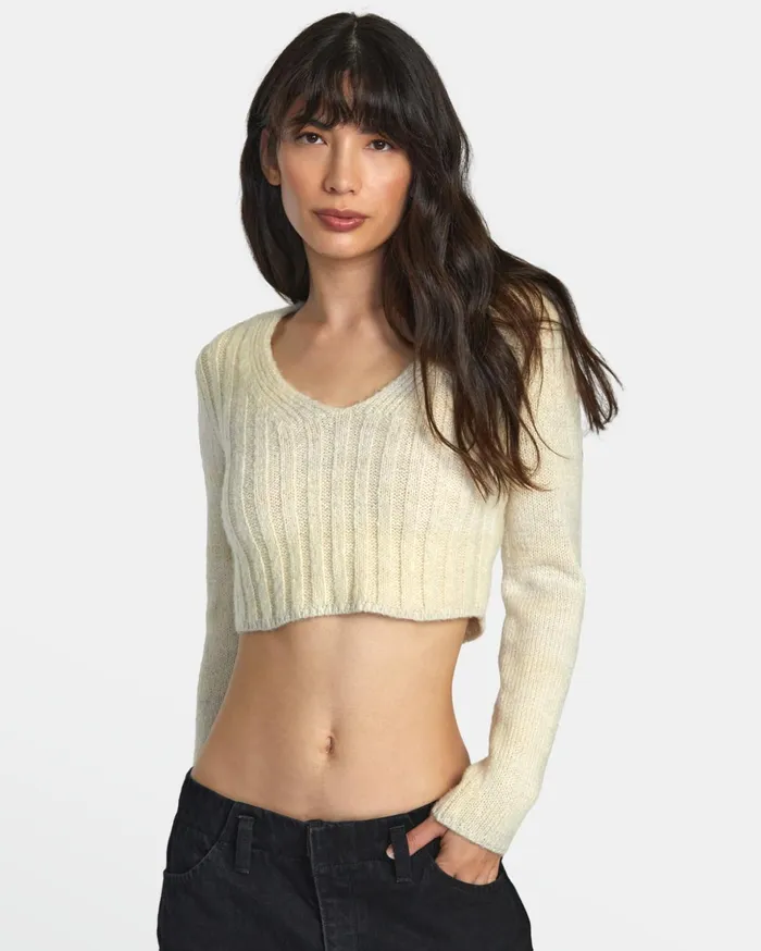RVCA Sweaters Destiny Sweater Latte 8211 Women