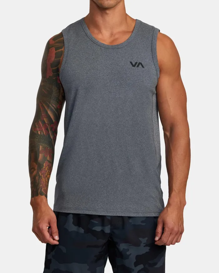 RVCA Tank Tops Sport Vent Tank Top Charcoal Heather 8211 Men