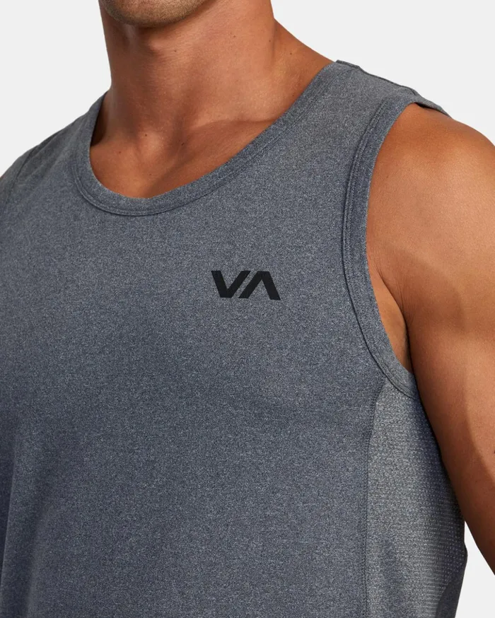RVCA Tank Tops Sport Vent Tank Top Charcoal Heather 8211 Men