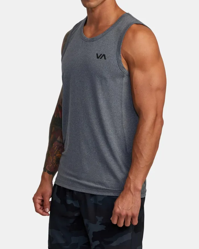 RVCA Tank Tops Sport Vent Tank Top Charcoal Heather 8211 Men