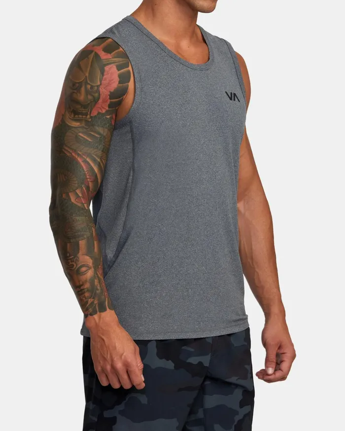 RVCA Tank Tops Sport Vent Tank Top Charcoal Heather 8211 Men