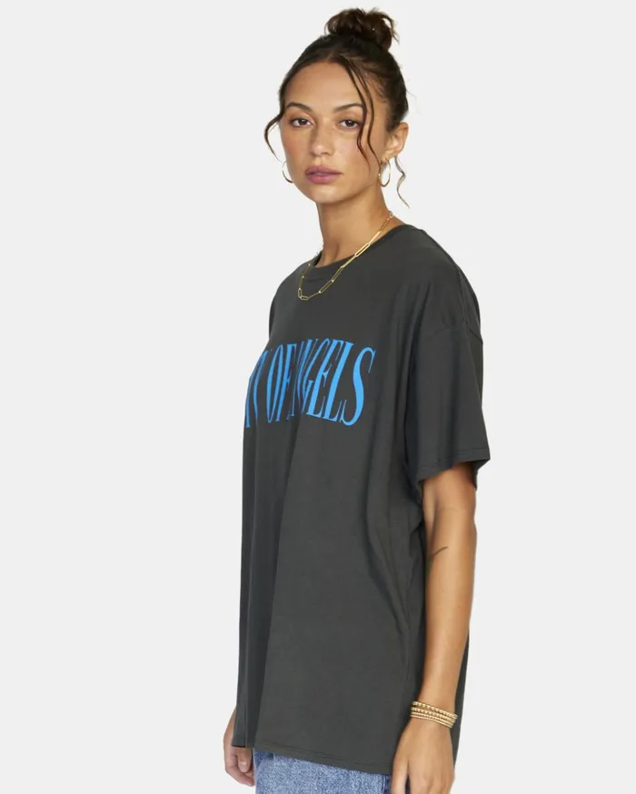 RVCA Tees Tanks City Of Angels Graphic Tee Washed Black 8211 Women