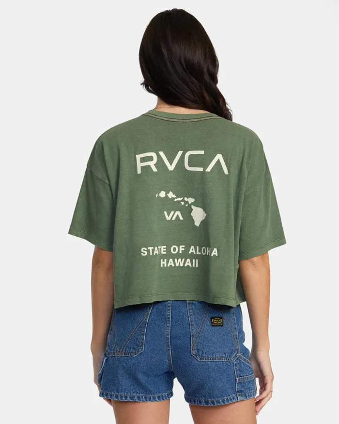 RVCA Tees Tanks State Of Aloha TShirt Leaf 8211 Women