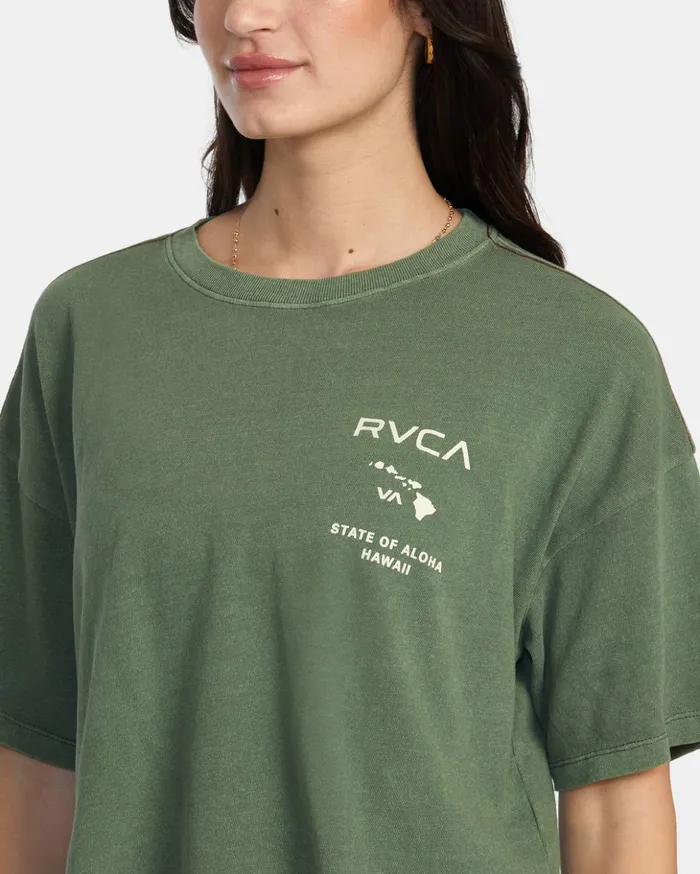 RVCA Tees Tanks State Of Aloha TShirt Leaf 8211 Women