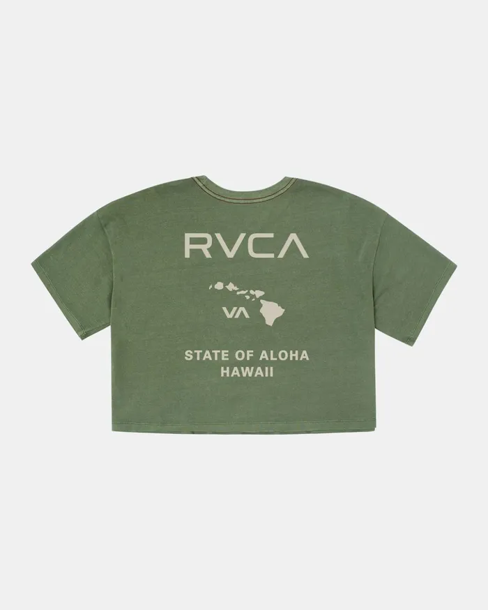 RVCA Tees Tanks State Of Aloha TShirt Leaf 8211 Women
