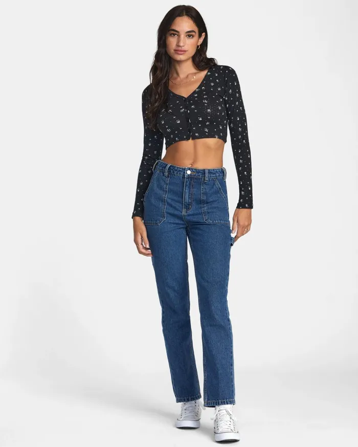 RVCA Tops Homecoming Pointelle Long Sleeve Top Rvca Black 8211 Women