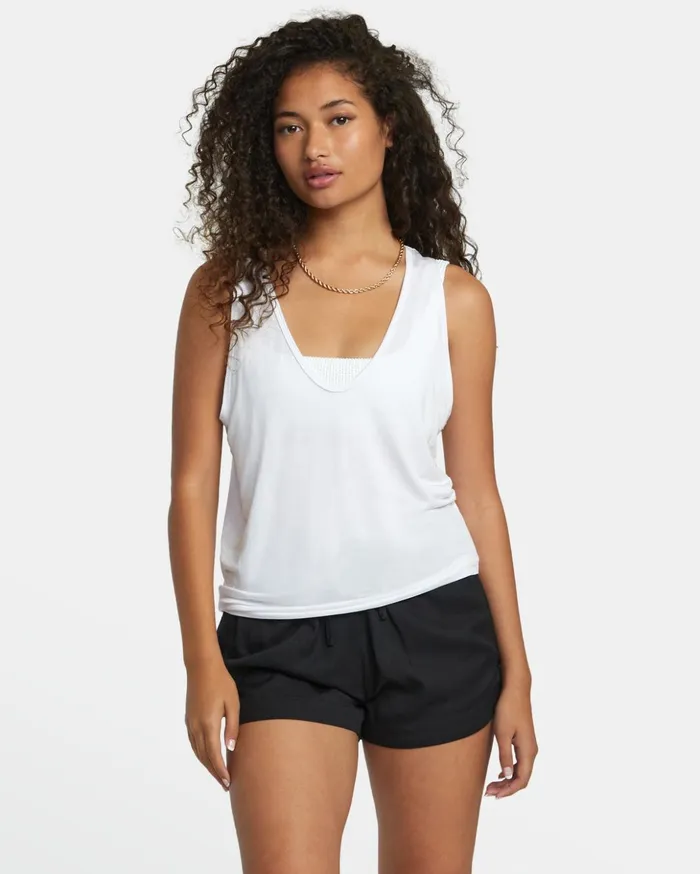 RVCA Tops Minted Tank Top Whisper White 8211 Women