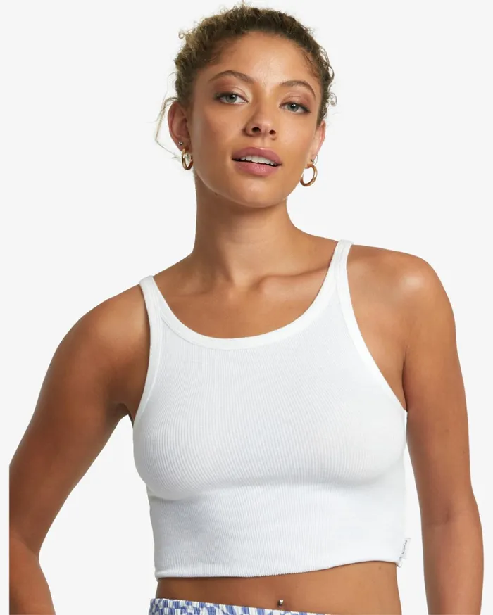 RVCA Tops Slide Tank Top Whisper White 8211 Women