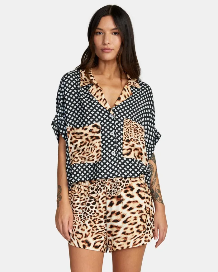 RVCA Tops Speakeasy Button Down Top Multi 8211 Women
