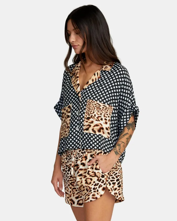 RVCA Tops Speakeasy Button Down Top Multi 8211 Women