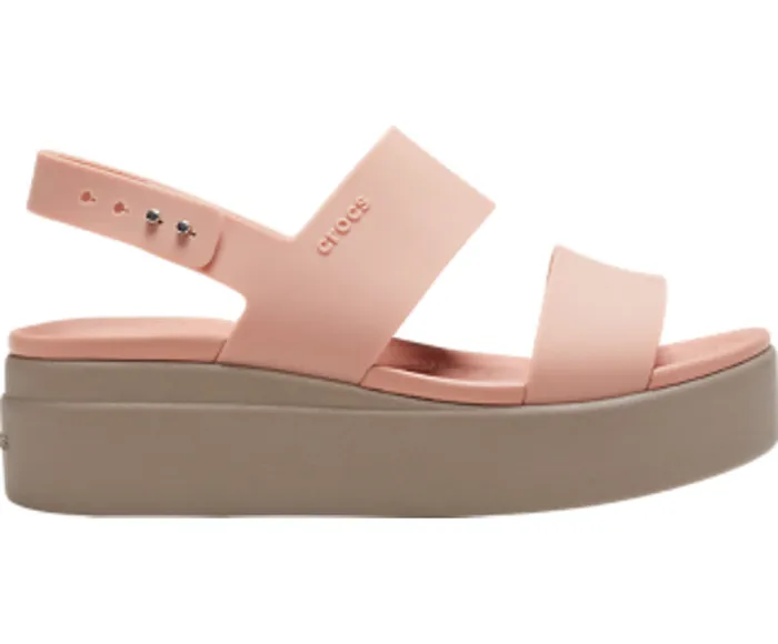 Sandals Crocs Brooklyn Low Wedge Pale Blush Mushroom Crocs Women